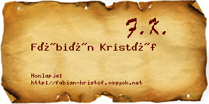 Fábián Kristóf névjegykártya