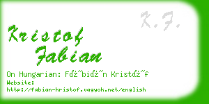 kristof fabian business card